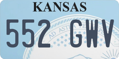 KS license plate 552GWV