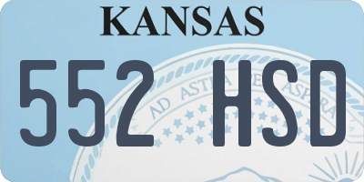 KS license plate 552HSD