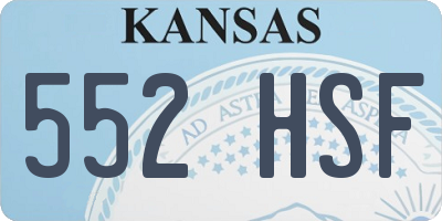 KS license plate 552HSF