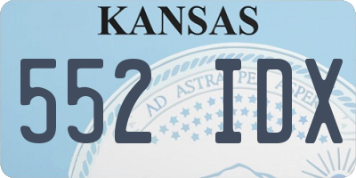 KS license plate 552IDX