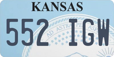 KS license plate 552IGW