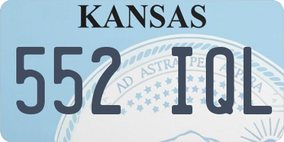 KS license plate 552IQL
