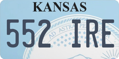 KS license plate 552IRE