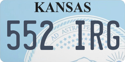 KS license plate 552IRG