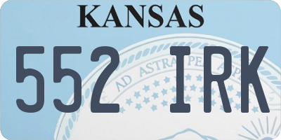 KS license plate 552IRK