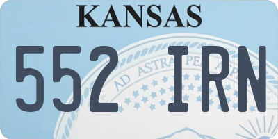KS license plate 552IRN