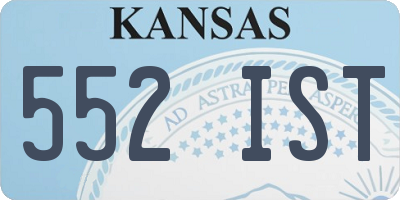 KS license plate 552IST