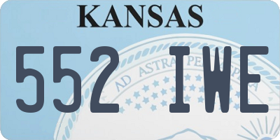 KS license plate 552IWE