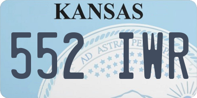 KS license plate 552IWR
