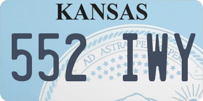 KS license plate 552IWY