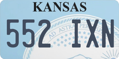 KS license plate 552IXN