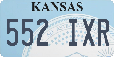 KS license plate 552IXR
