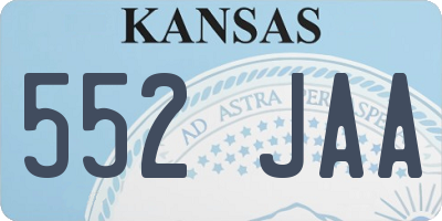 KS license plate 552JAA