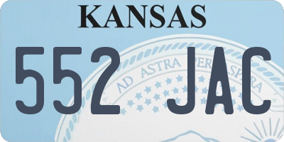 KS license plate 552JAC