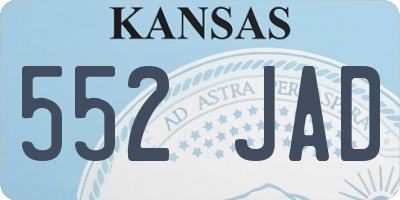 KS license plate 552JAD