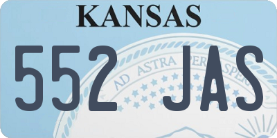 KS license plate 552JAS
