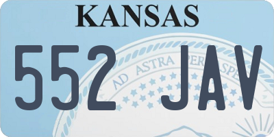 KS license plate 552JAV