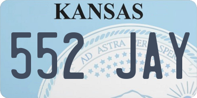 KS license plate 552JAY