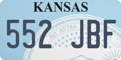 KS license plate 552JBF