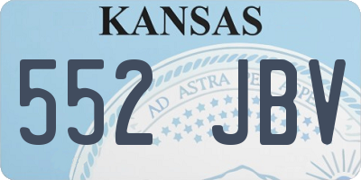 KS license plate 552JBV