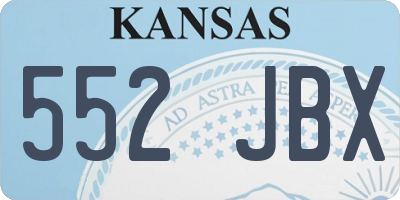 KS license plate 552JBX