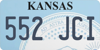 KS license plate 552JCI