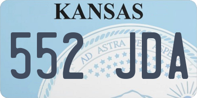 KS license plate 552JDA