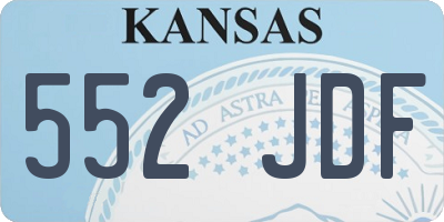 KS license plate 552JDF