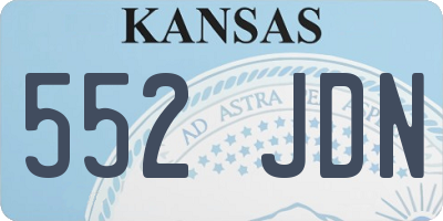 KS license plate 552JDN