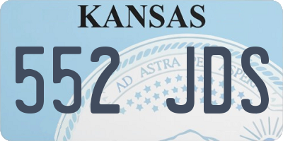 KS license plate 552JDS
