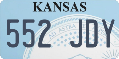 KS license plate 552JDY