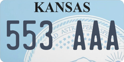 KS license plate 553AAA