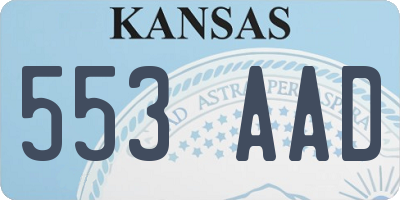 KS license plate 553AAD