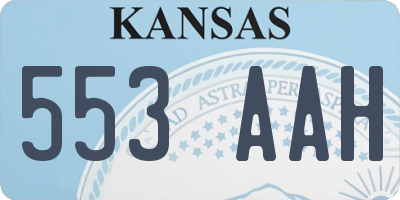 KS license plate 553AAH