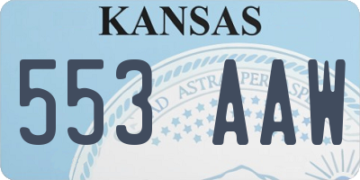 KS license plate 553AAW