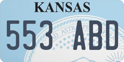 KS license plate 553ABD