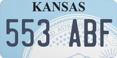 KS license plate 553ABF