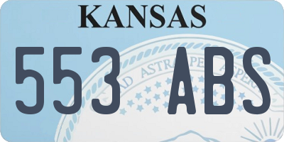 KS license plate 553ABS