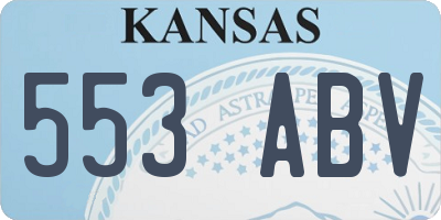 KS license plate 553ABV