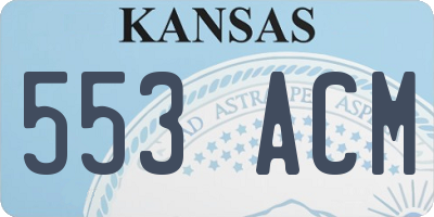 KS license plate 553ACM