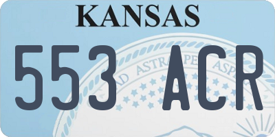 KS license plate 553ACR