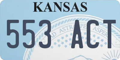 KS license plate 553ACT