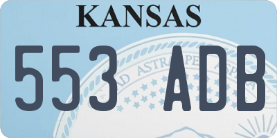 KS license plate 553ADB