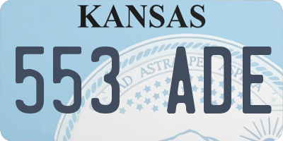 KS license plate 553ADE