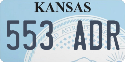 KS license plate 553ADR