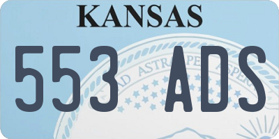 KS license plate 553ADS