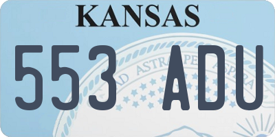 KS license plate 553ADU