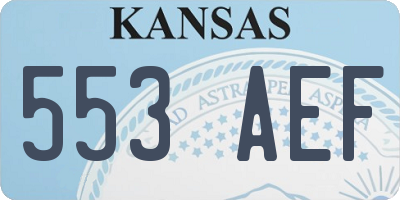 KS license plate 553AEF