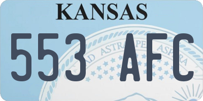 KS license plate 553AFC