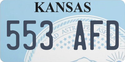 KS license plate 553AFD